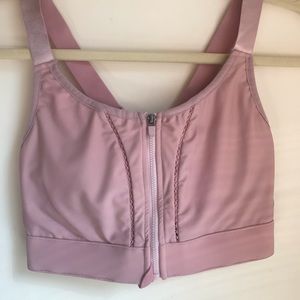 🌞Fabletics pink zip-up High Impact sports bra